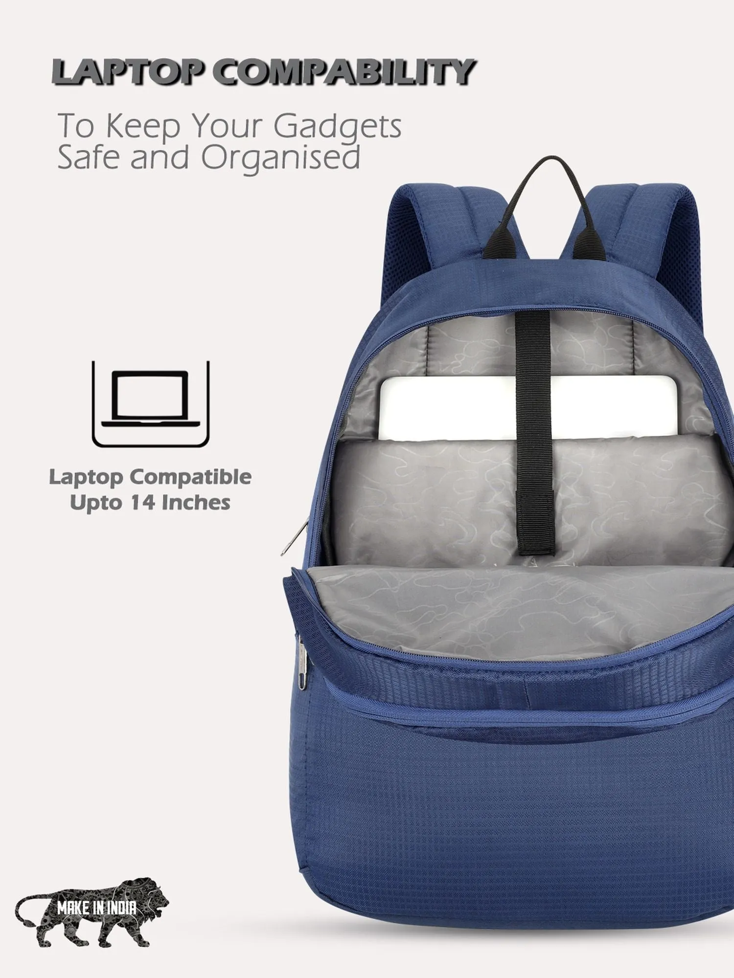 Lavie Sport Eazy 23L Laptop Backpack For Men & Women|Boys & Girls Navy