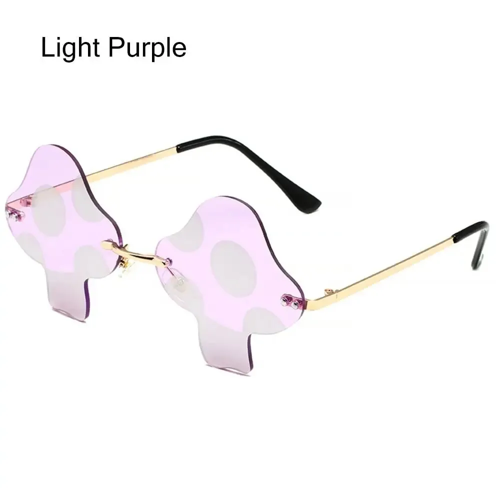 Mushroom Shape Sunglasses Irregular Rimless Sun Glasses Retro Trendy Fun Sunglasses for Women Men Decorations Party Sunglasses