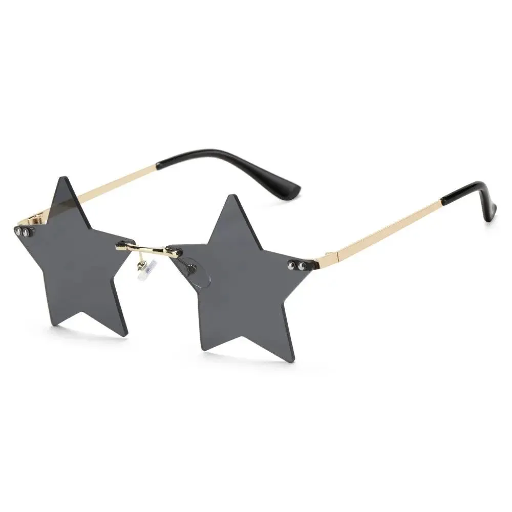 Mushroom Shape Sunglasses Irregular Rimless Sun Glasses Retro Trendy Fun Sunglasses for Women Men Decorations Party Sunglasses