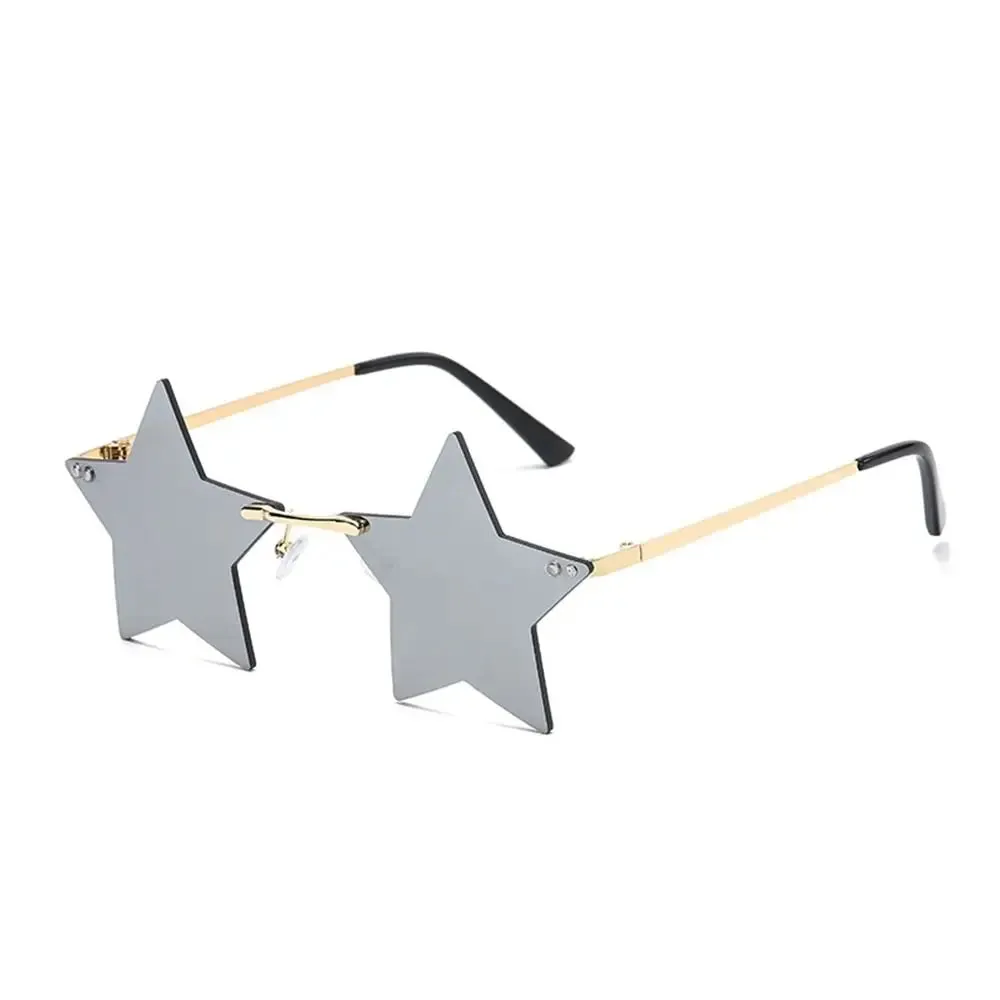 Mushroom Shape Sunglasses Irregular Rimless Sun Glasses Retro Trendy Fun Sunglasses for Women Men Decorations Party Sunglasses