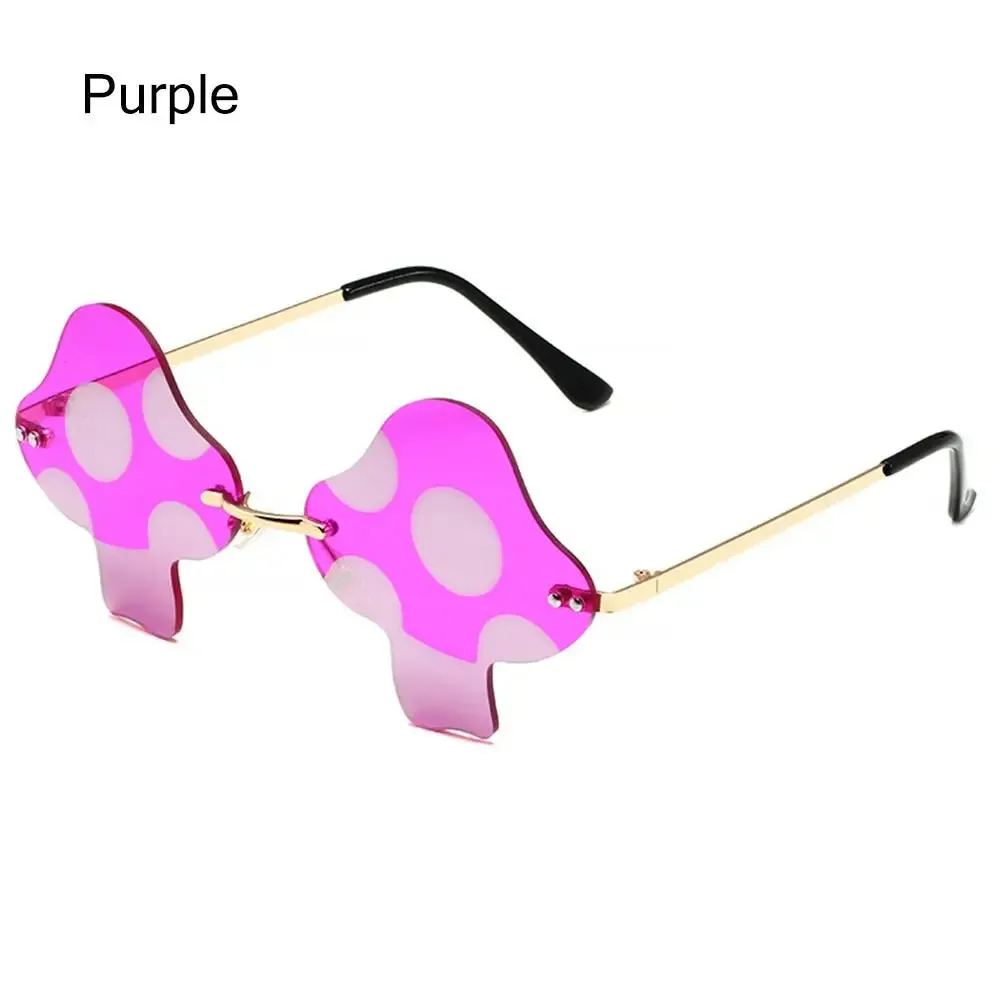 Mushroom Shape Sunglasses Irregular Rimless Sun Glasses Retro Trendy Fun Sunglasses for Women Men Decorations Party Sunglasses