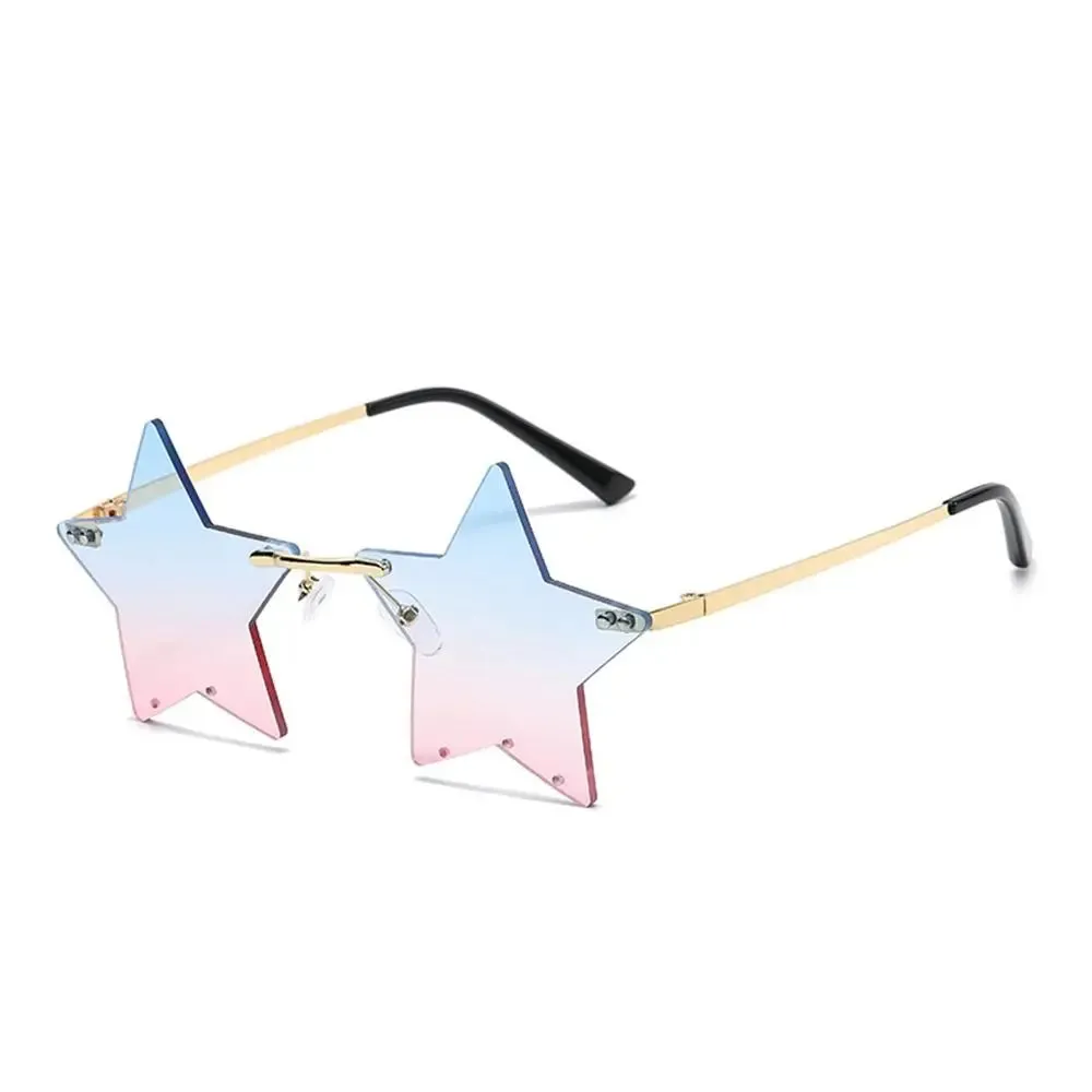 Mushroom Shape Sunglasses Irregular Rimless Sun Glasses Retro Trendy Fun Sunglasses for Women Men Decorations Party Sunglasses