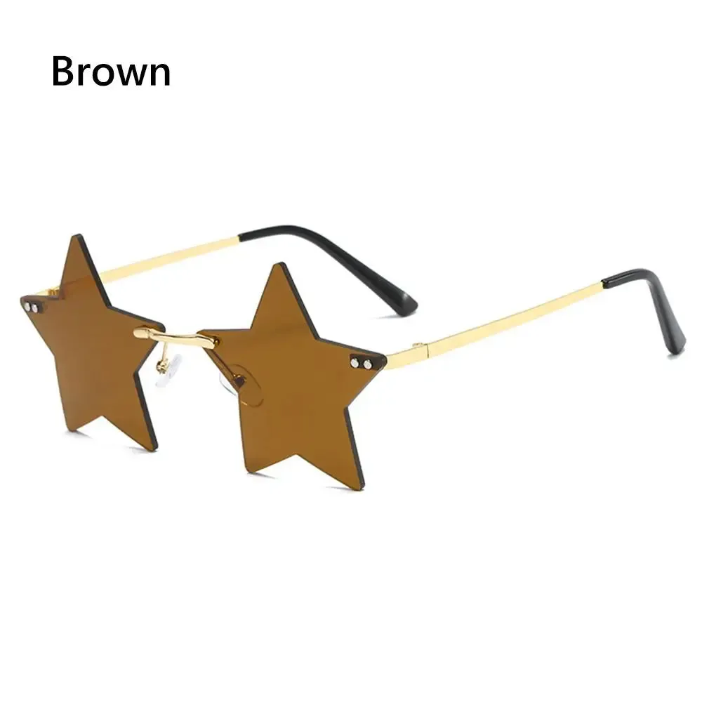 Mushroom Shape Sunglasses Irregular Rimless Sun Glasses Retro Trendy Fun Sunglasses for Women Men Decorations Party Sunglasses