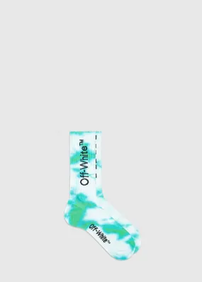OFF-WHITE: TIE DYE ARROW SOCKS [LIGHT GREEN]