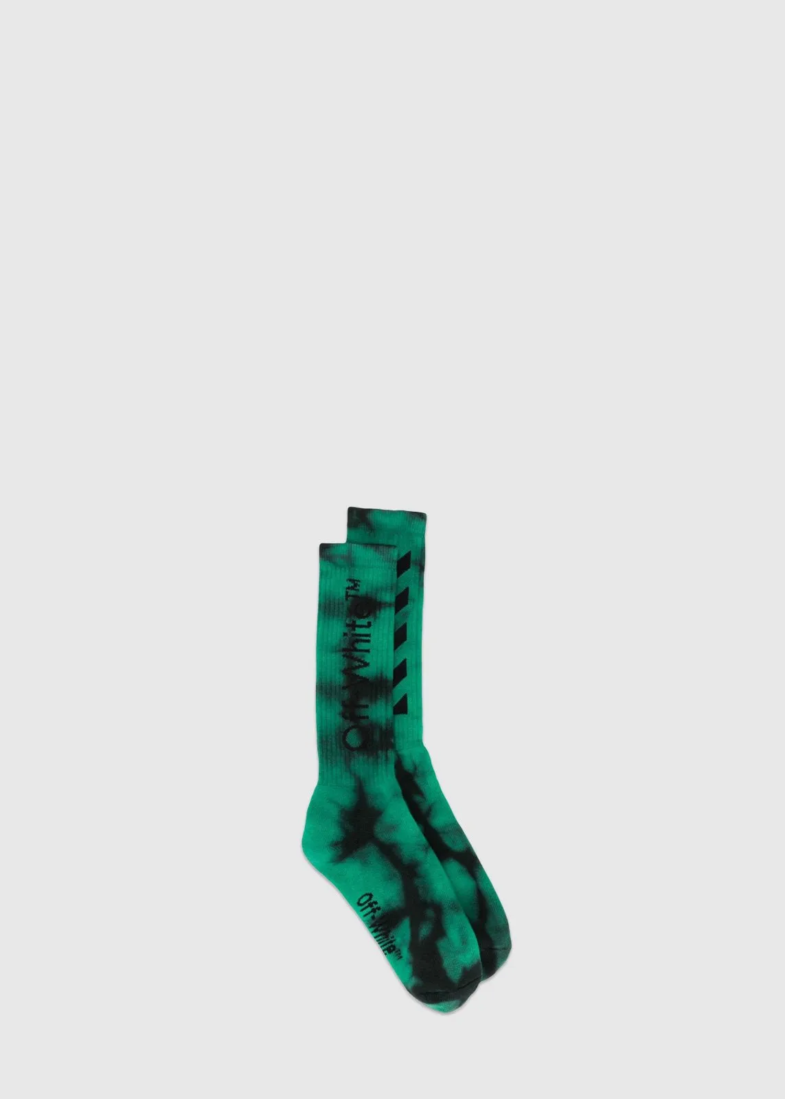 OFF-WHITE: TIE DYE DIAG SOCKS [ DARK GREEN]