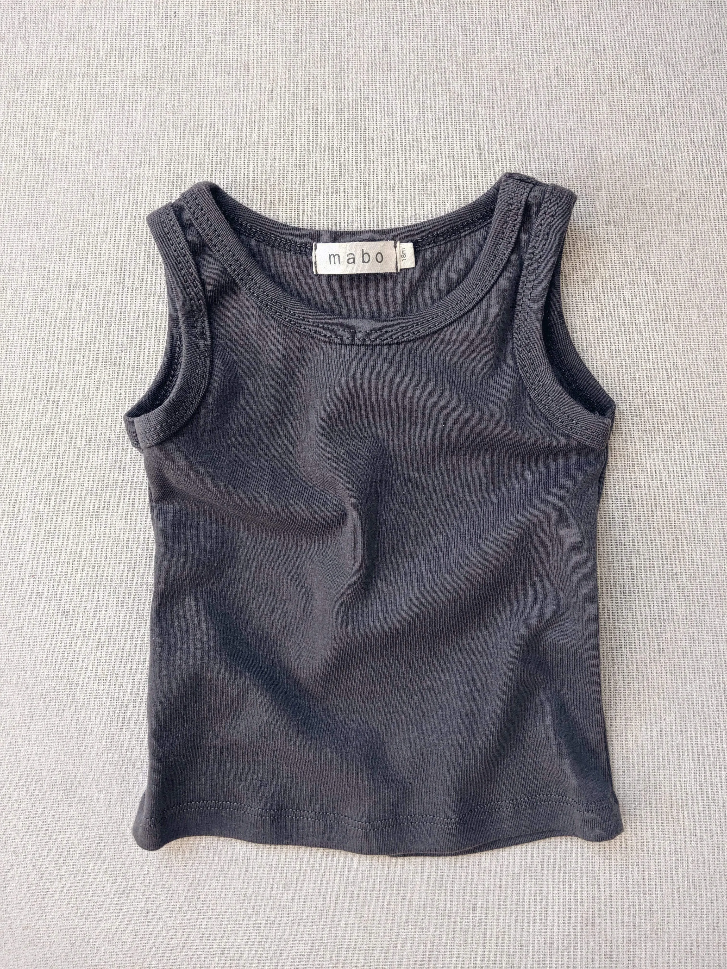 organic cotton tank top - graphite