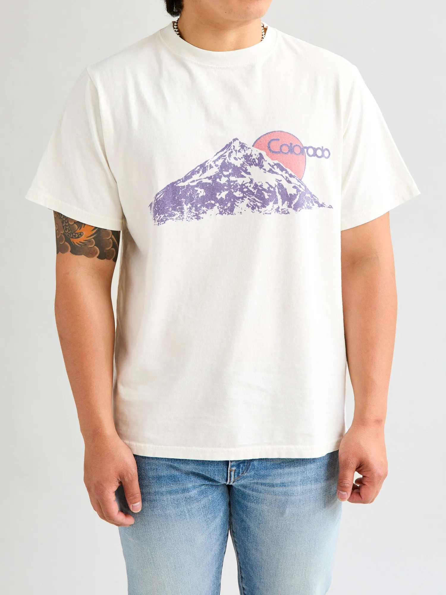 "Colorado" Special Finish T-Shirt in Off White