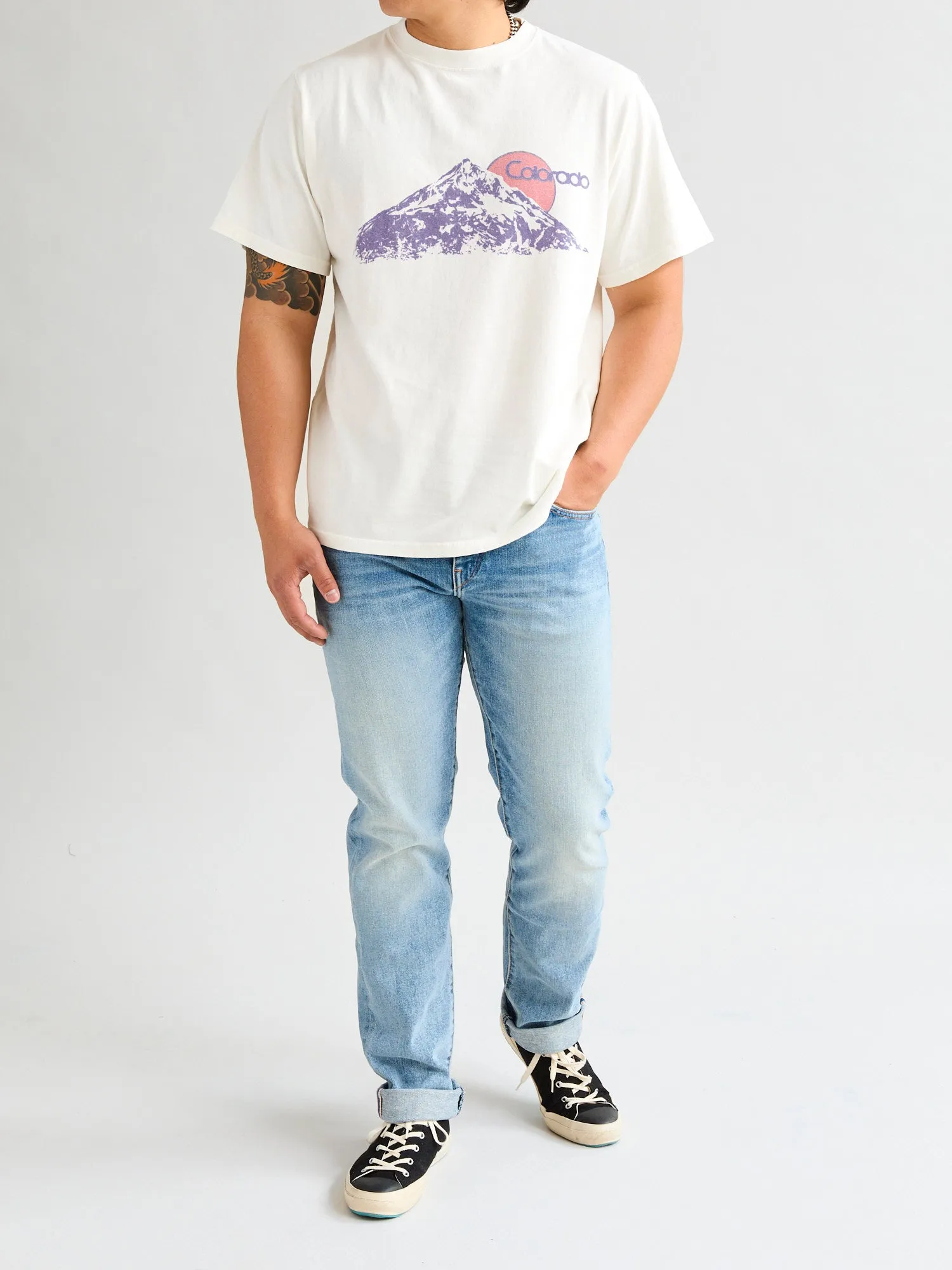 "Colorado" Special Finish T-Shirt in Off White