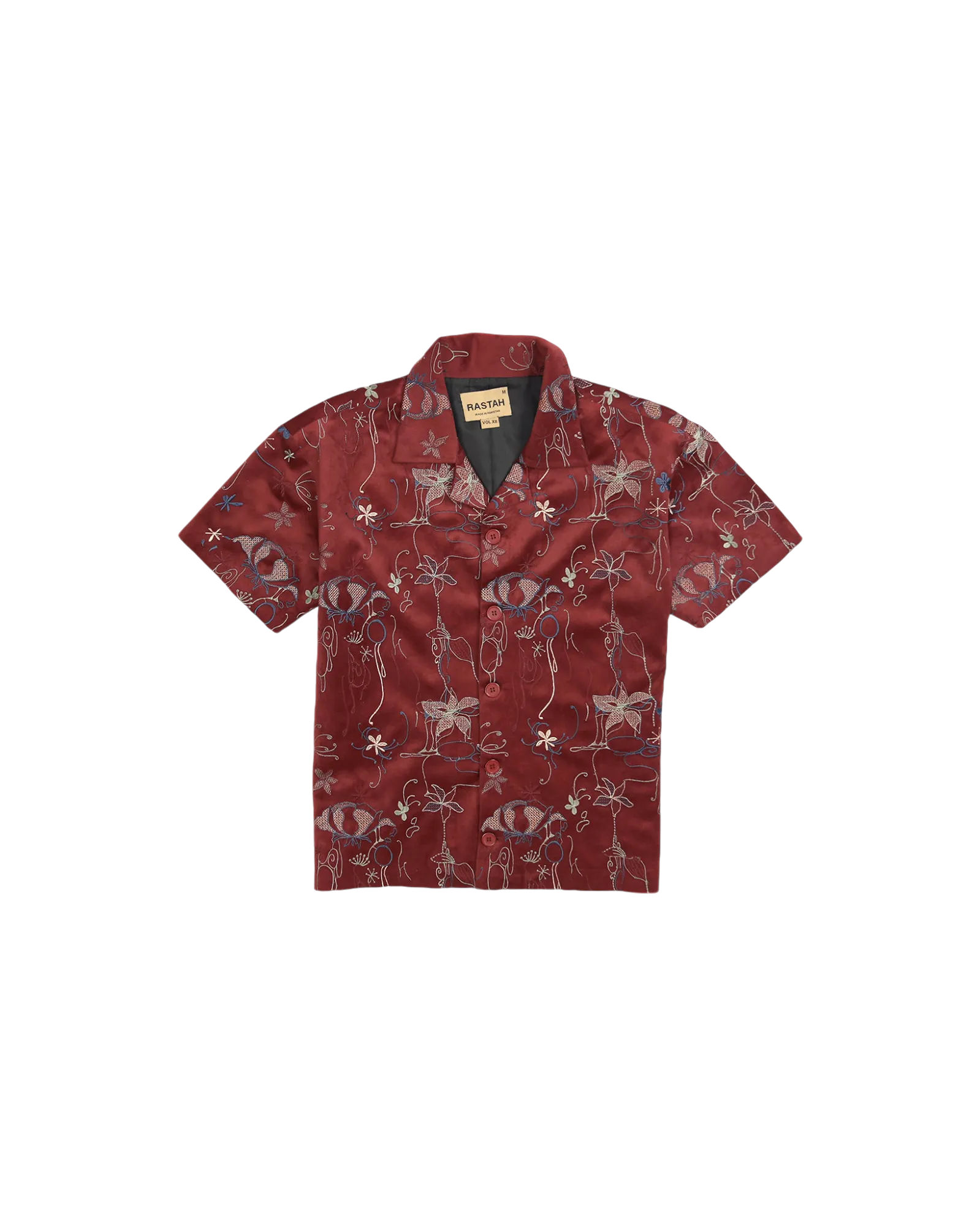 "STUDY IN SCARLET" VELVET BUTTON DOWN