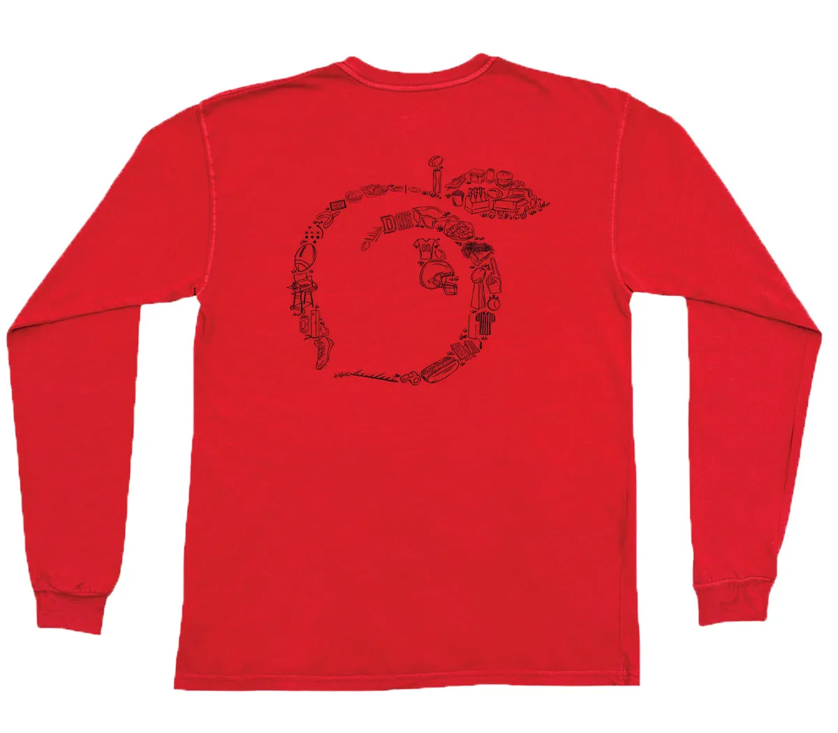 SALE Football Montage Long Sleeve Pocket Tee