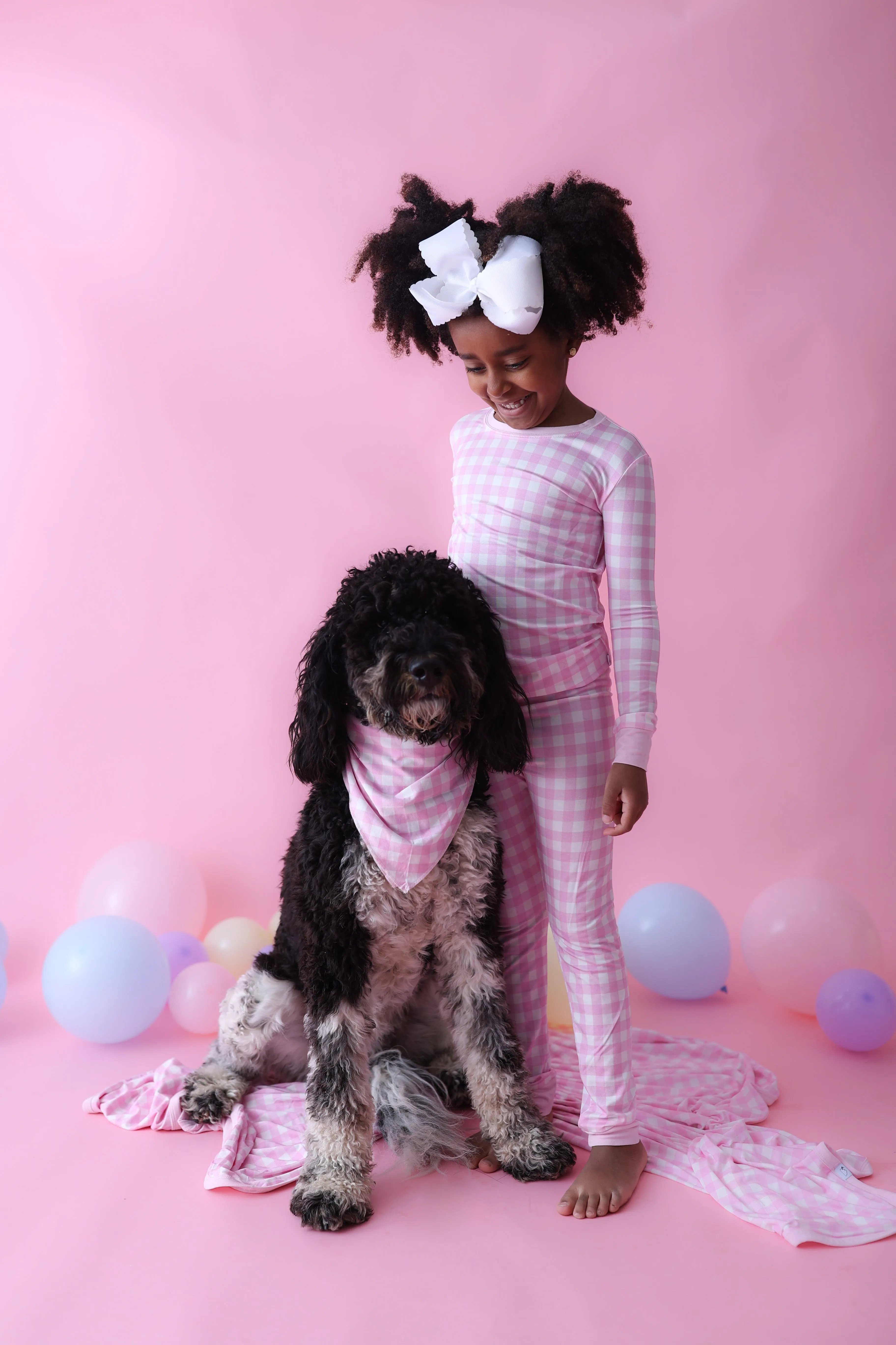 TAFFY PINK GINGHAM DREAM DOG BANDANA