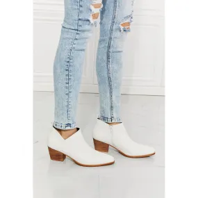 Trust Yourself Embroidered Crossover Cowboy Bootie in White