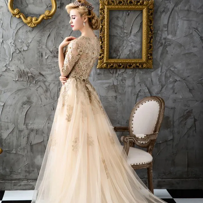 Vintage Two Piece Prom Dress Lace Cheap Plus Size Prom Dress #ER501