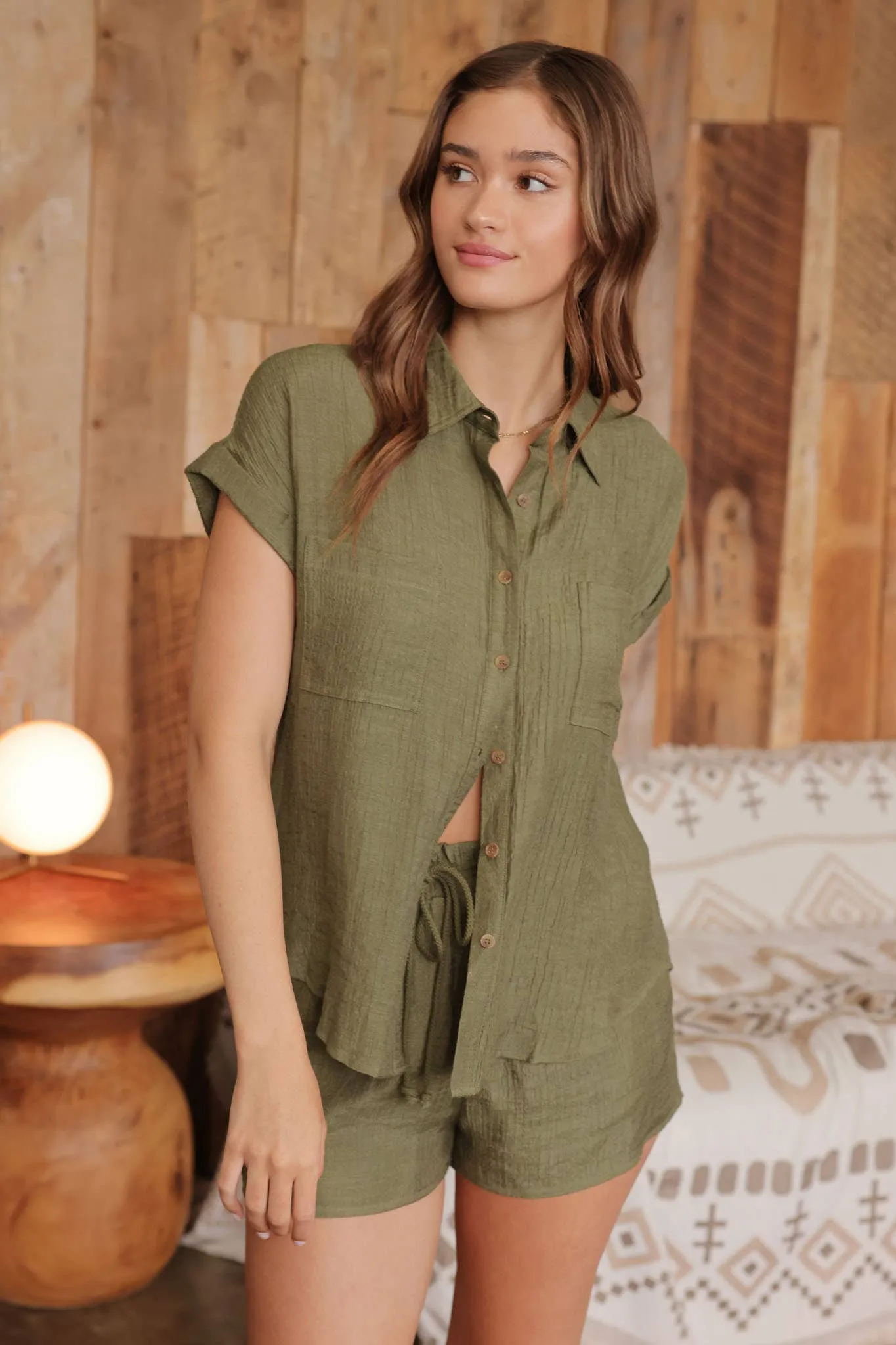 Voyage Textured button down shirt