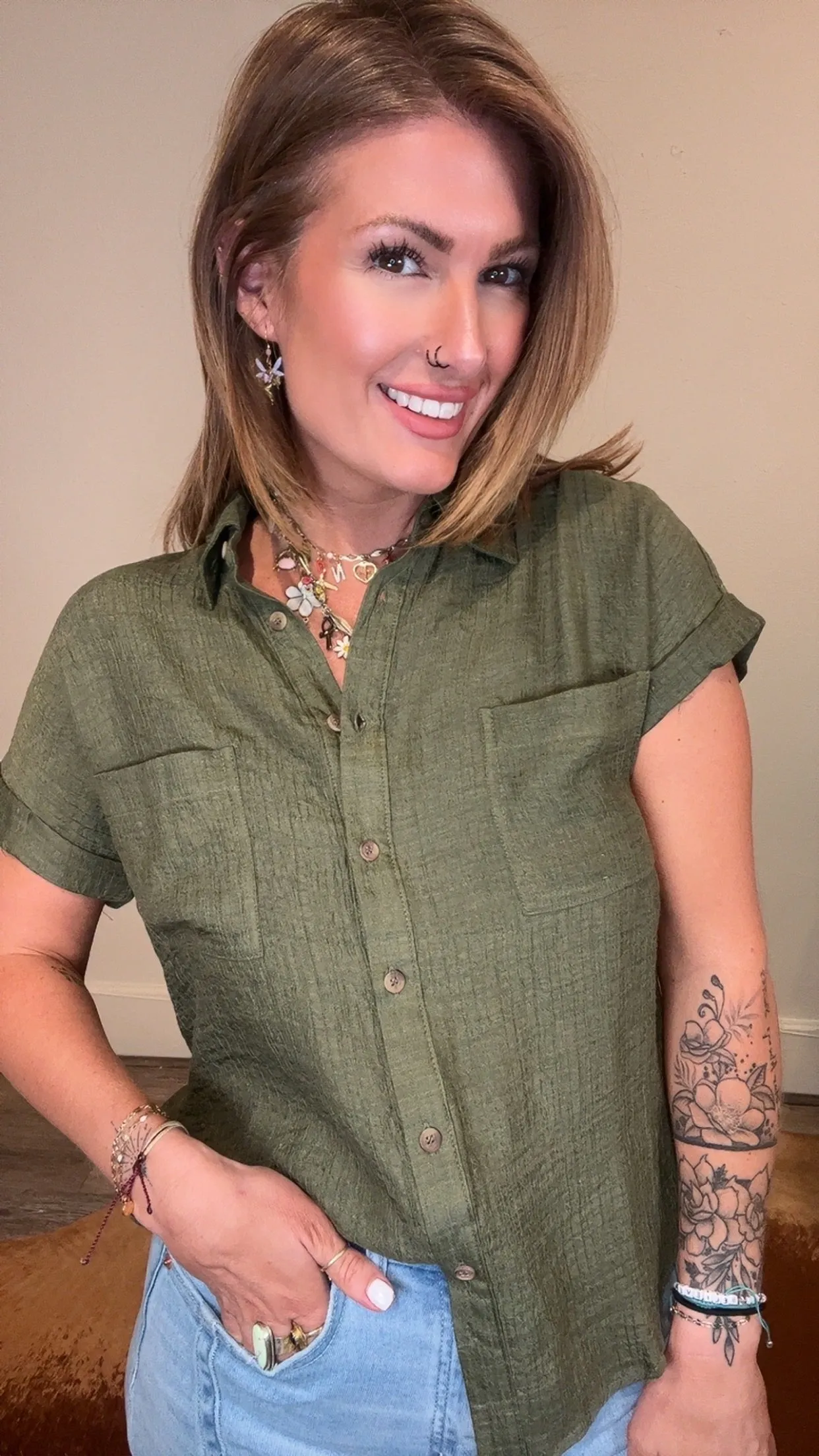 Voyage Textured button down shirt