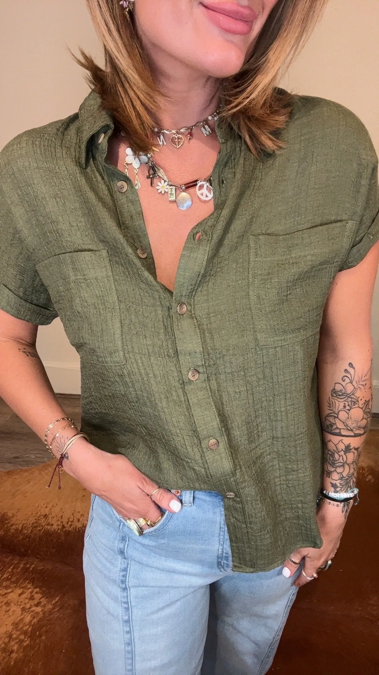 Voyage Textured button down shirt