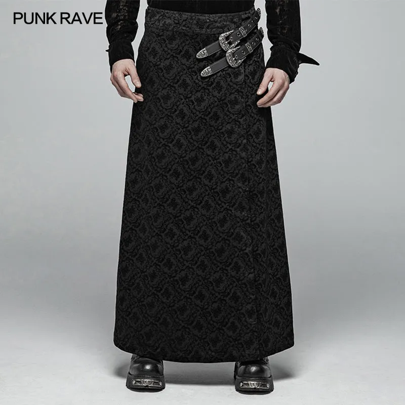 WQ-403 Gothic Vintage Personality Split Long Skirts For Men