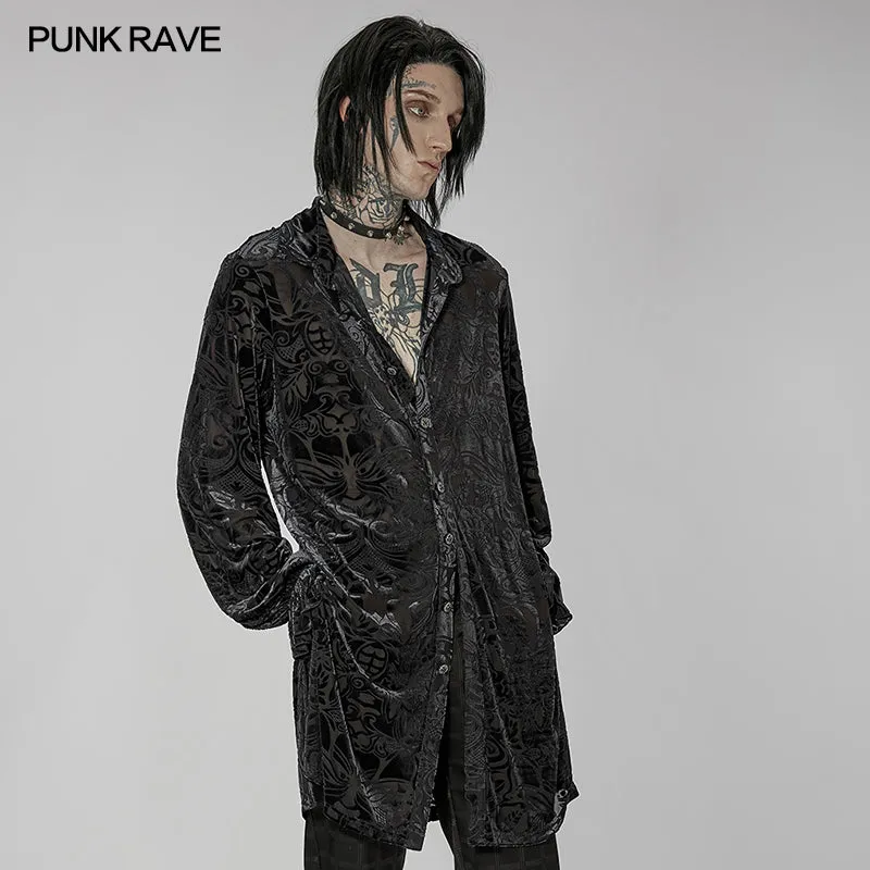 WY-1416ZCM Goth medium length velvet shirt