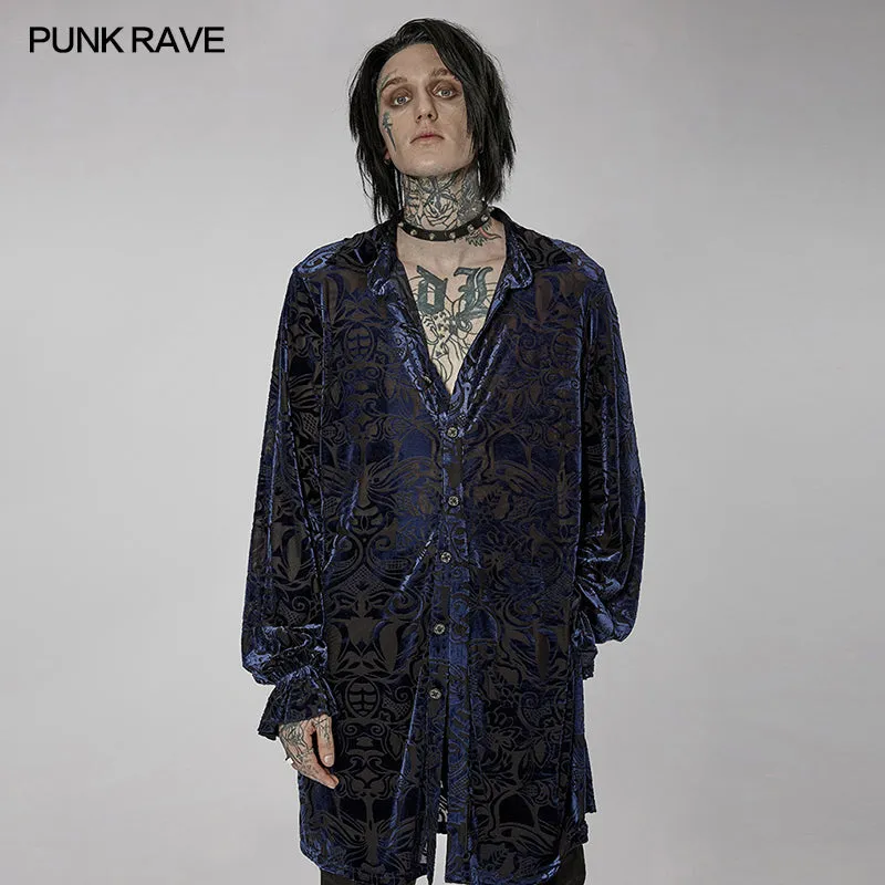 WY-1416ZCM Goth medium length velvet shirt