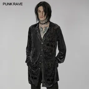 WY-1416ZCM Goth medium length velvet shirt