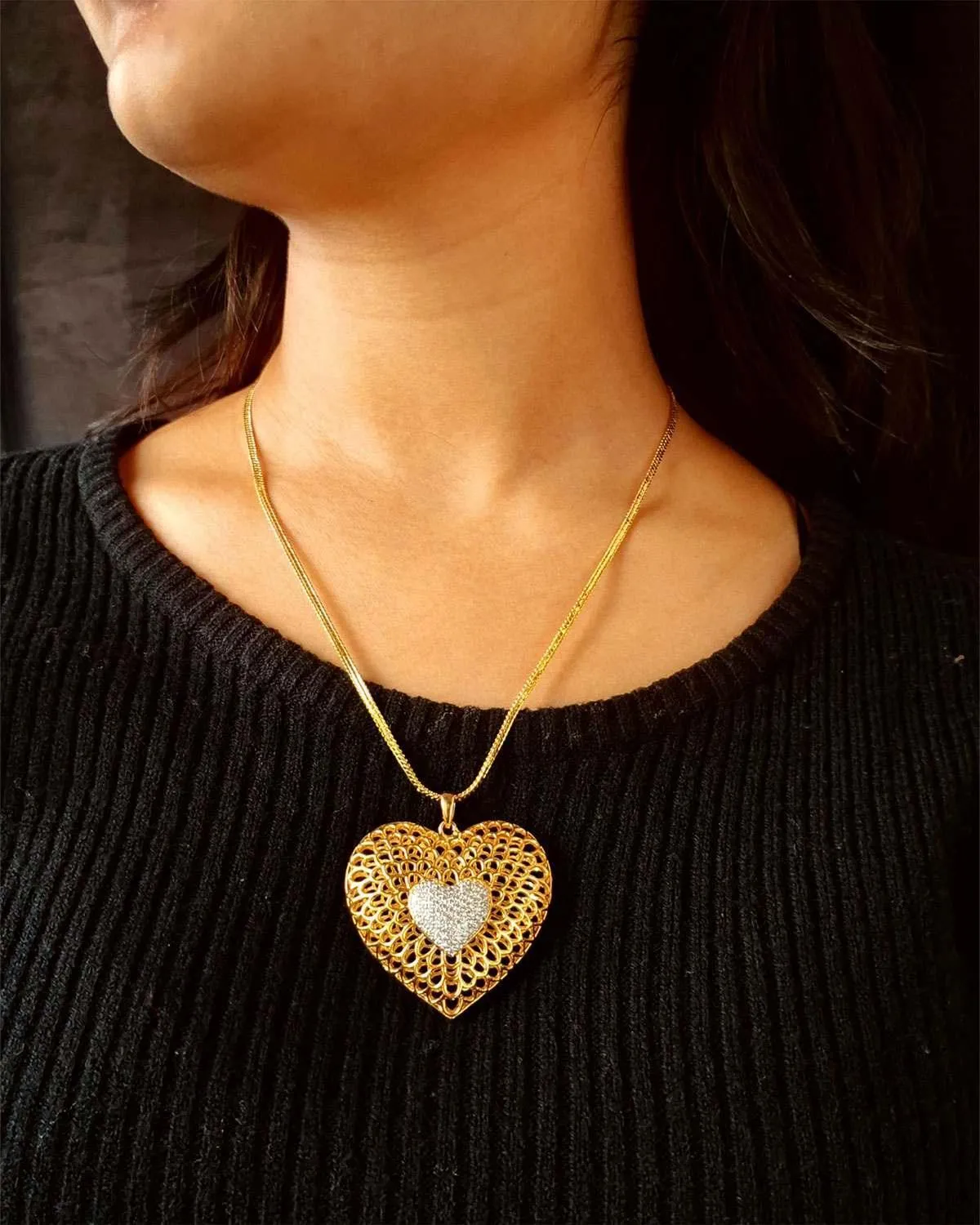 Zevarly Heart's Key Locket